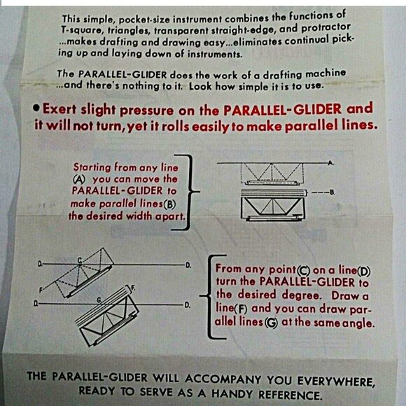 Vintage Tacro 10" Parallel Glider Rolling Ruler W Germany in Original Box - Picture 4 of 4